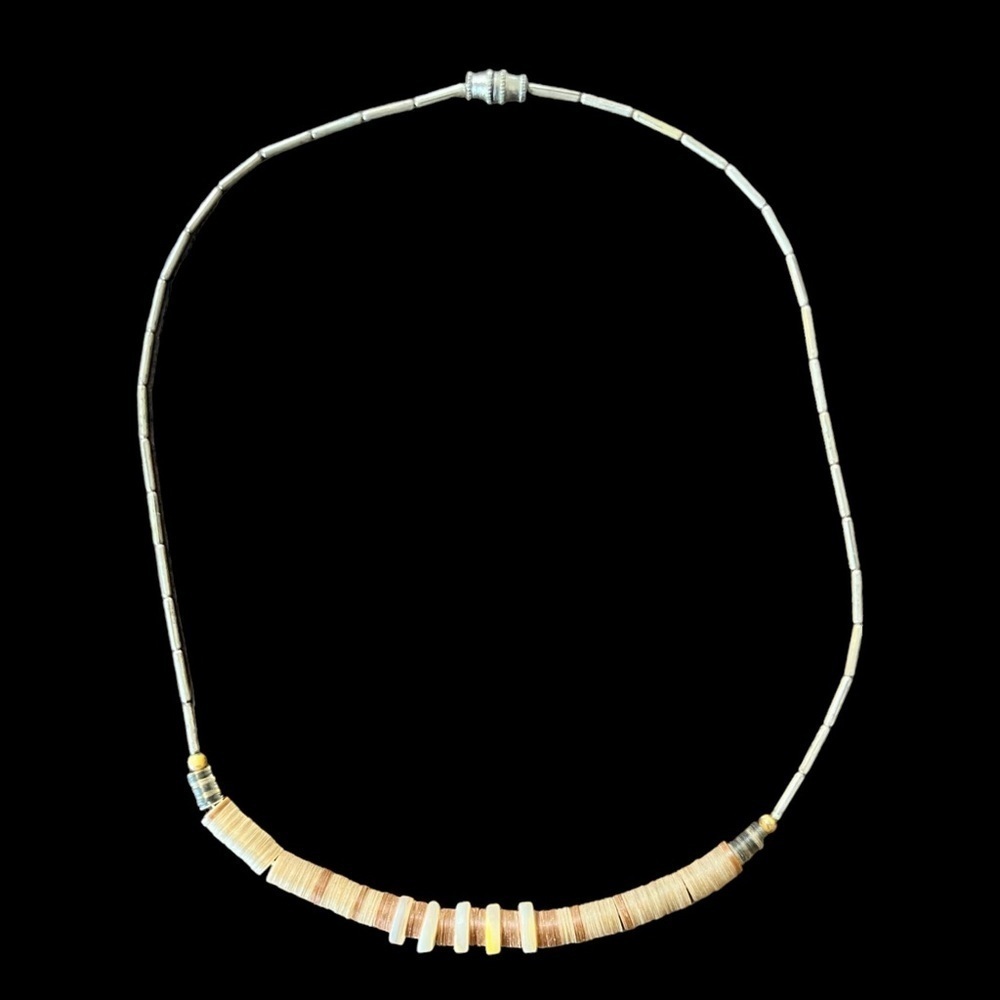 Vintage Necklace with Silver beads around the neck and Front Focal Point Beads - Picture 3 of 4